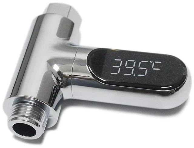 Main image of Shower Thermometer Led Digital Display for Baby Bath, Bathroom, Kitchen | Real-Time Display, No-Battery Required, Fahrenheit or Celsius Mode, 360°Rotating Screen, Easy Install at Shower Head, Faucet