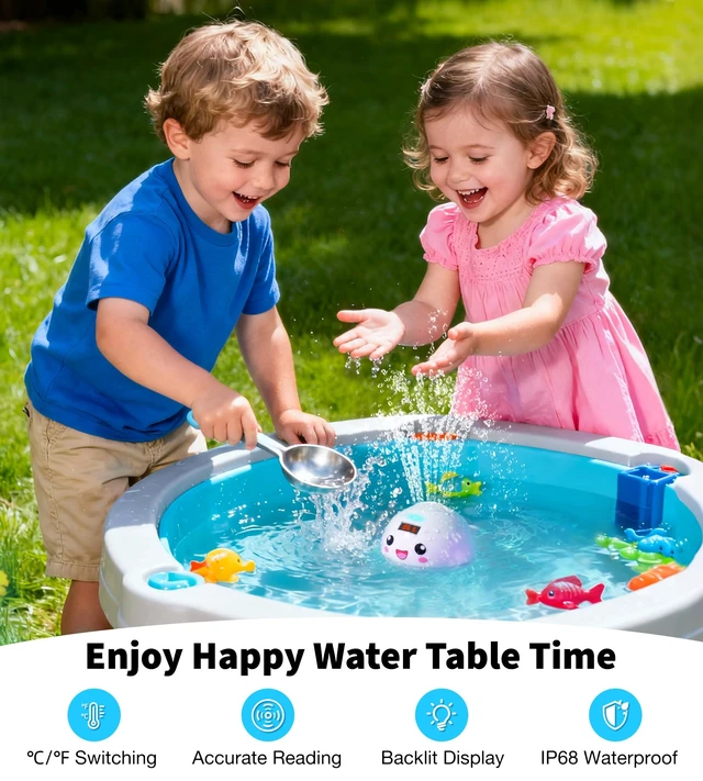 Alt view image 6 of 7 - Baby Bath Toy Sprinkler with Thermometer, Temp Alarm & Backlit | BPA-Free | CPC Certified for Safety, Light Up Whale Bath Toy for Kids Ages 1-3, Bathtub Water Toys for Toddler, Newborn