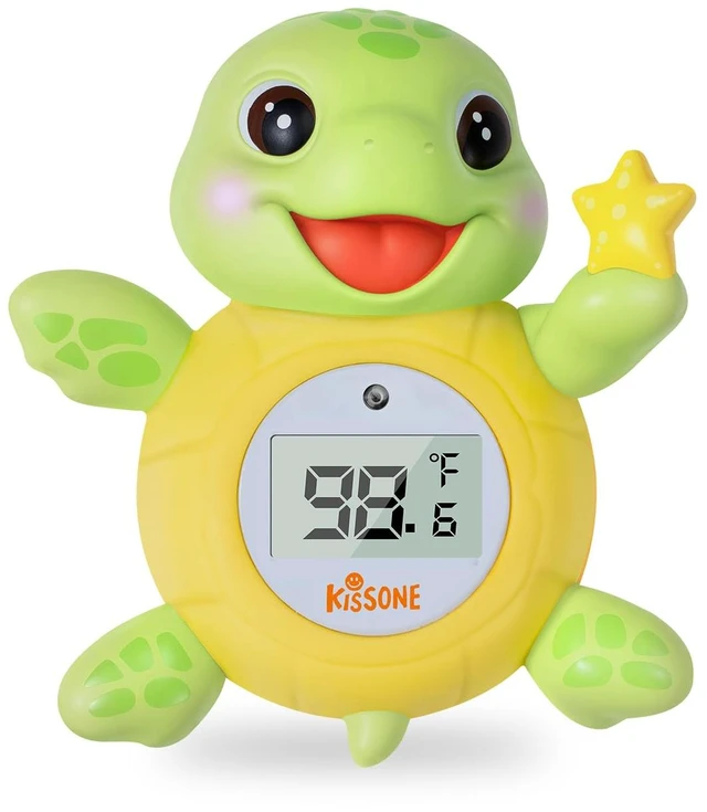 Main image of Baby Bath Thermometer, Floating Turtle Digital WaterTemperature Monitor | BPA Free, Auto On/Off, Waterproof, Hot Cold Color Alert, Long Battery Life, accurate temperature reading