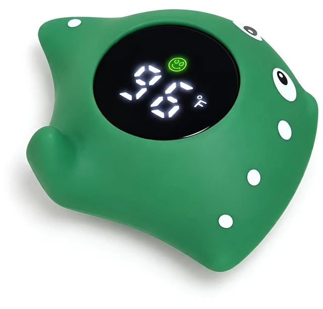 Main image of Baby Bath Thermometer, Manta Ray Won't Flip Over, 3-Icon Alert, Auto On/Off | Floating Digital Bathtub Water Thermometer for Newborn Infant Toddler, BPA-Free ABS, °F/°C, Battery Included