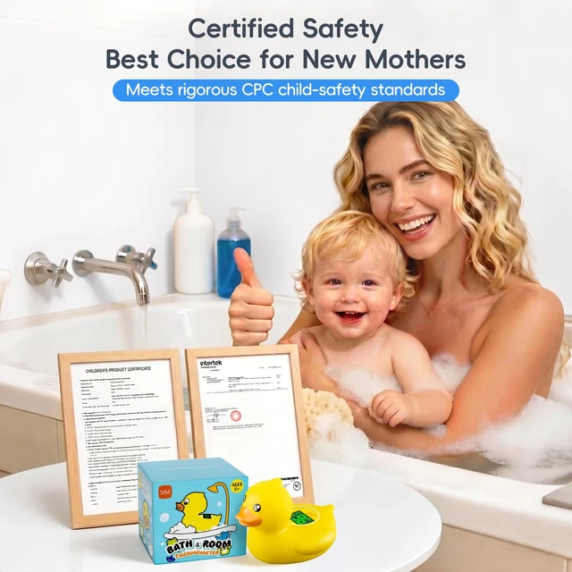 Alt view image 2 of 7 - Baby Bath Thermometer - USB Rechargeable (Baby Duck) | Instant & Accurate Temperature Readings, Waterproof, Digital Water Temperature Monitor for Toddlers, Floating Toy for Newborn