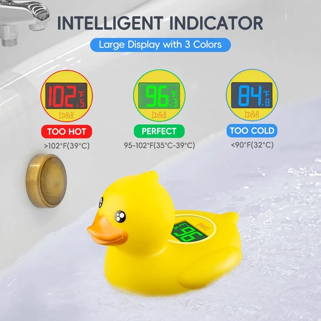 Alt view image 3 of 7 - Baby Bath Thermometer - USB Rechargeable (Baby Duck) | Instant & Accurate Temperature Readings, Waterproof, Digital Water Temperature Monitor for Toddlers, Floating Toy for Newborn