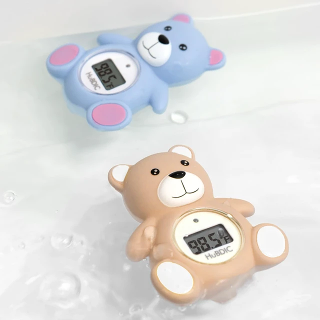 Alt view image 7 of 7 - Baby Bath Thermometer & Digital Room Temperature, 2in1 Kids Bathroom Safety Products with Temperature Warning, Floating Teddy Bear (Khaki)
