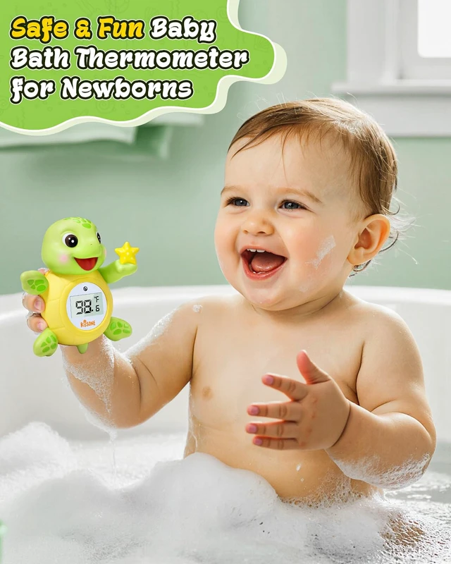 Alt view image 6 of 7 - Baby Bath Thermometer, Floating Turtle Digital WaterTemperature Monitor | BPA Free, Auto On/Off, Waterproof, Hot Cold Color Alert, Long Battery Life, accurate temperature reading