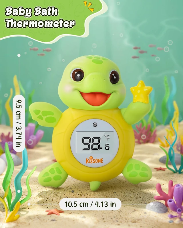 Alt view image 7 of 7 - Baby Bath Thermometer, Floating Turtle Digital WaterTemperature Monitor | BPA Free, Auto On/Off, Waterproof, Hot Cold Color Alert, Long Battery Life, accurate temperature reading