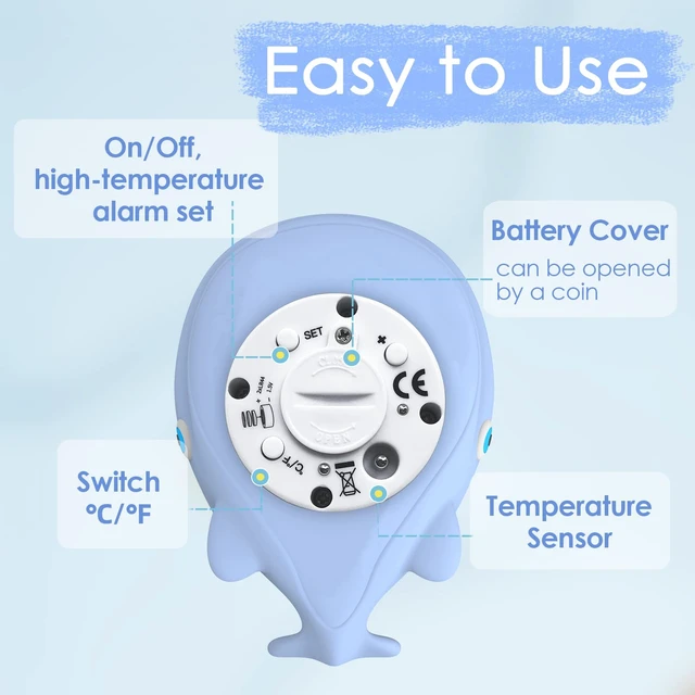 Alt view image 4 of 6 - Baby Bath Tub Thermometer for Infant, Bathtub Water Temperature Room Thermometer, Safety Floating Bathing Toy, Newborn Essentials, Gifts for Moms Infant - New Upgraded Waterproof