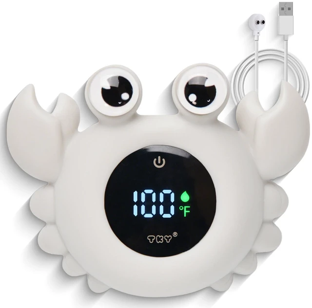 Main image of Baby Bath Thermometer Water Temp Safety Essential,Rechargeable Crab Toy | Tub Temperature LED Display,Color Warn(Cold/Comfortable/Hot),Newborn&Infants Water Temp Safe 2-in1 Bath floating Toy for Kids