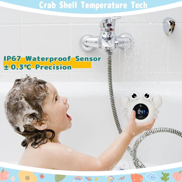 Alt view image 4 of 7 - Baby Bath Thermometer Water Temp Safety Essential,Rechargeable Crab Toy | Tub Temperature LED Display,Color Warn(Cold/Comfortable/Hot),Newborn&Infants Water Temp Safe 2-in1 Bath floating Toy for Kids