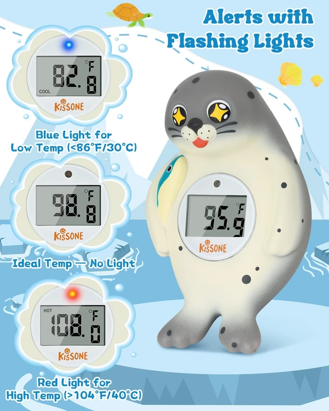 Alt view image 2 of 7 - Baby Bath Thermometer Digital for Water Temperature Fast & Accurate °F/°C Reading, Waterproof Floating Safety Thermometer for Infants & Toddlers