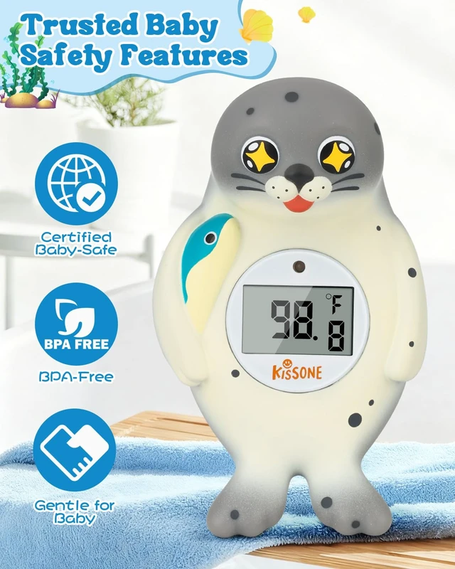 Alt view image 5 of 7 - Baby Bath Thermometer Digital for Water Temperature Fast & Accurate °F/°C Reading, Waterproof Floating Safety Thermometer for Infants & Toddlers