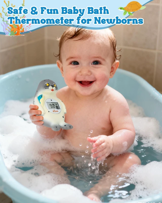 Alt view image 6 of 7 - Baby Bath Thermometer Digital for Water Temperature Fast & Accurate °F/°C Reading, Waterproof Floating Safety Thermometer for Infants & Toddlers