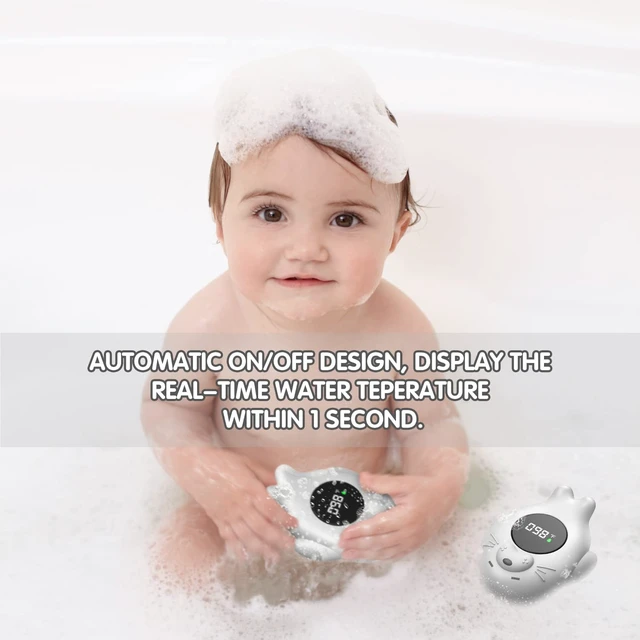 Alt view image 2 of 6 - Baby Bath Thermometer Safety, Waterproof Bath Thermometer with Temperature Warning and Auto ON/Off