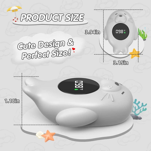 Alt view image 3 of 6 - Baby Bath Thermometer Safety, Waterproof Bath Thermometer with Temperature Warning and Auto ON/Off