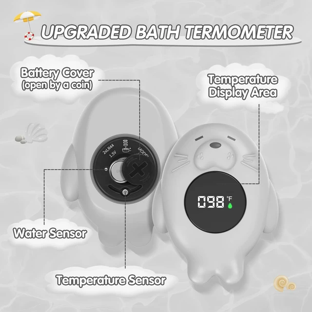 Alt view image 6 of 6 - Baby Bath Thermometer Safety, Waterproof Bath Thermometer with Temperature Warning and Auto ON/Off