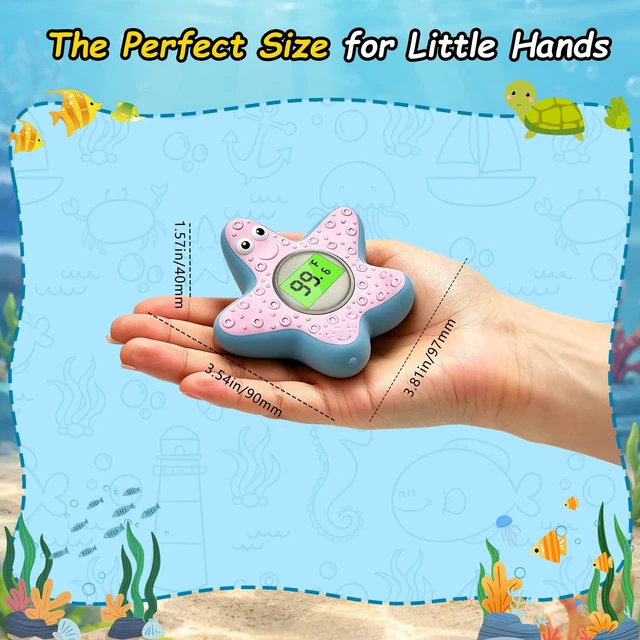 Alt view image 6 of 7 - Digital Baby Bath Thermometer, Starfish Floating Water Temperature Thermometer with Clear °F/°C Readout, Auto-Off Function, and Easy-Grip Arms, Essential Bathing Accessory for Infant & Toddler Safety