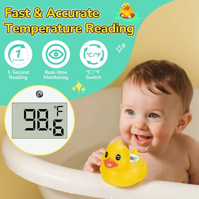 Alt view image 3 of 7 - Baby Bath Thermometer Digital Safety Water Thermometer for Baby Bathtub °C/°F Display, BPA-Free & Waterproof Floating Duck Toy for Newborns & Toddlers