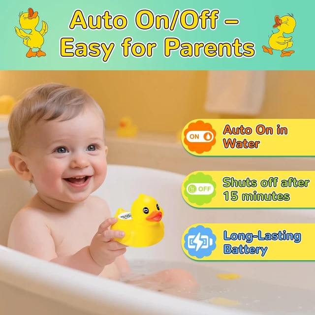 Alt view image 5 of 7 - Baby Bath Thermometer Digital Safety Water Thermometer for Baby Bathtub °C/°F Display, BPA-Free & Waterproof Floating Duck Toy for Newborns & Toddlers