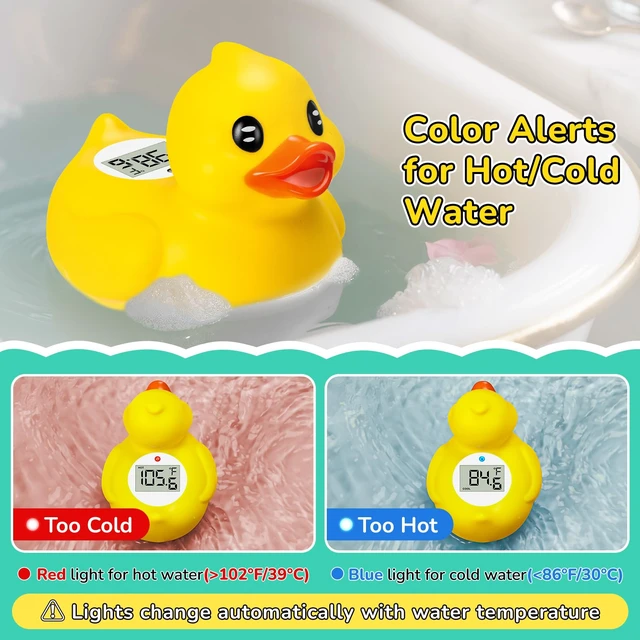 Alt view image 4 of 7 - Baby Bath Thermometer Digital Safety Water Thermometer for Baby Bathtub °C/°F Display, BPA-Free & Waterproof Floating Duck Toy for Newborns & Toddlers