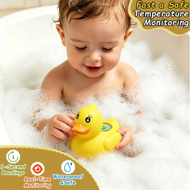 Alt view image 4 of 7 - Baby Bath Thermometer Cute Yellow Duck Floating Digital Water Temperature Monitor with Instant Accurate Reading, Auto On/Off, BPA-Free & Waterproof, Essential Safety Toy for Newborn