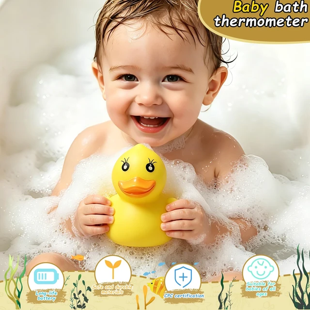 Alt view image 5 of 7 - Baby Bath Thermometer Cute Yellow Duck Floating Digital Water Temperature Monitor with Instant Accurate Reading, Auto On/Off, BPA-Free & Waterproof, Essential Safety Toy for Newborn
