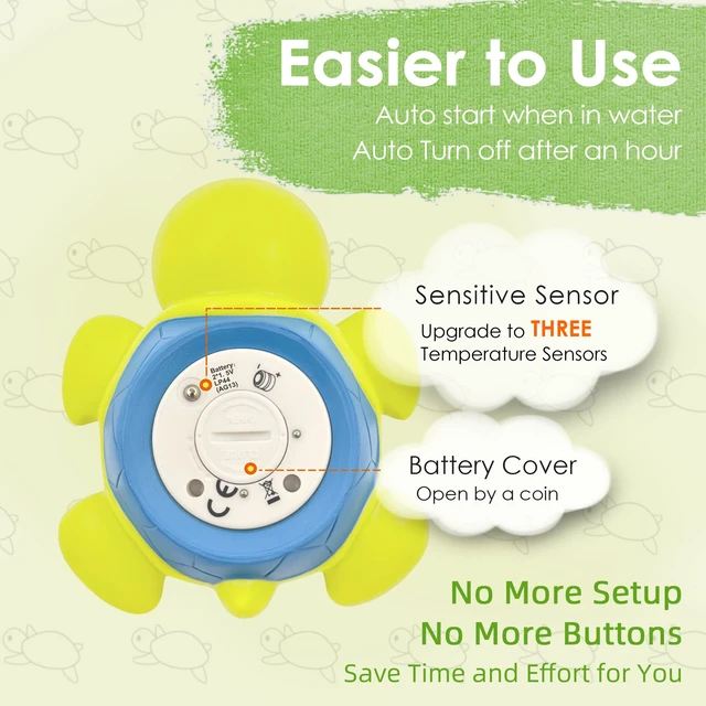 Alt view image 3 of 6 - Baby Bath Thermometer Floating Toy, Baby Safety Tub Temperature Water Thermometer, Bathing Toy for Swimming Pool - Kid Toddler Baby Essentials for Newborn, Baby Shower Gifts for Mom (Turtle)