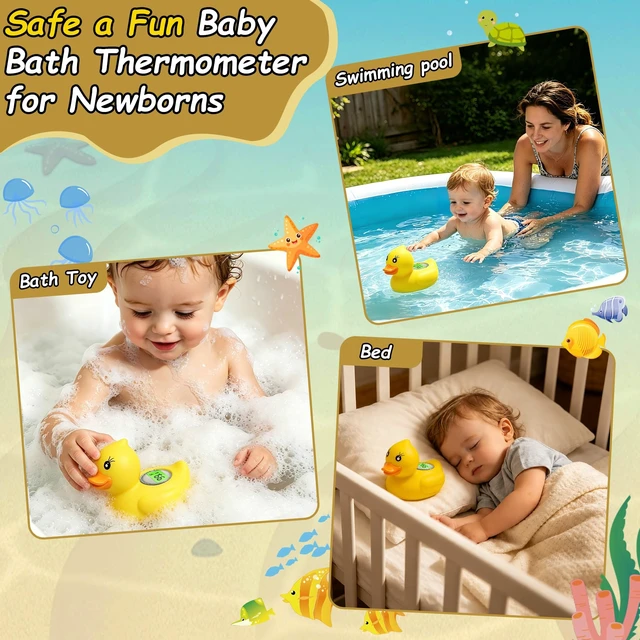 Alt view image 7 of 7 - Baby Bath Thermometer Cute Yellow Duck Floating Digital Water Temperature Monitor with Instant Accurate Reading, Auto On/Off, BPA-Free & Waterproof, Essential Safety Toy for Newborn