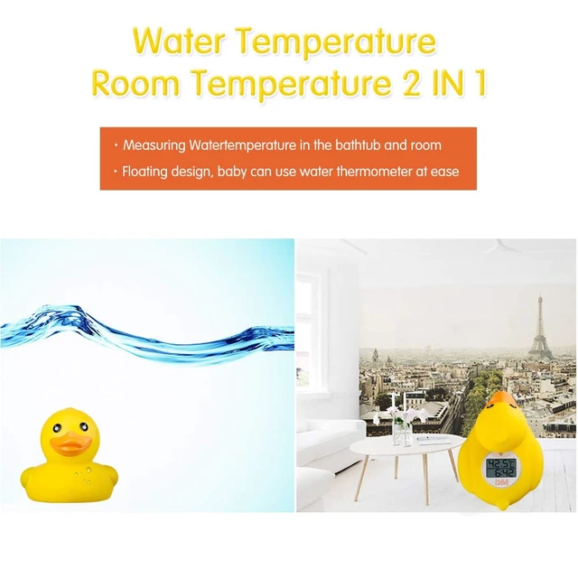 Alt view image 4 of 7 - Baby Bath Thermometer, Safety Water Temperature Monitor, Classic Duck | Digital Water & Room Thermometer, Bath Timer, Infant Floating Toy, Hot Cold Color Alert, Accurately, Baby Bath Essentials
