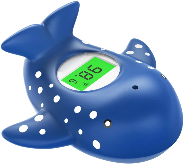 Main image of Baby Bath Thermometer for Infant & Toddler, Floating Digital Water Thermometer with 3Color LED Backlight, Baby Bath Toy, Hot & Cold Alert, BPAFree,Blue Whale