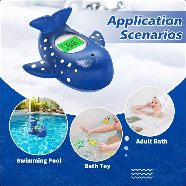 Alt view image 5 of 7 - Baby Bath Thermometer for Infant & Toddler, Floating Digital Water Thermometer with 3Color LED Backlight, Baby Bath Toy, Hot & Cold Alert, BPAFree,Blue Whale