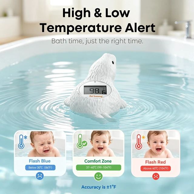 Alt view image 3 of 7 - Baby Bath Thermometer Baby Safety Water Thermometer for Kids | ±1 Accuracy; Long Battery Life; BPA-Free; Rapid Response