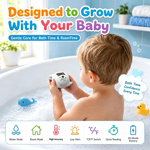 Alt view image 2 of 7 - Baby Bath Thermometer Baby Safety Water Thermometer for Kids | ±1 Accuracy; Long Battery Life; BPA-Free; Rapid Response