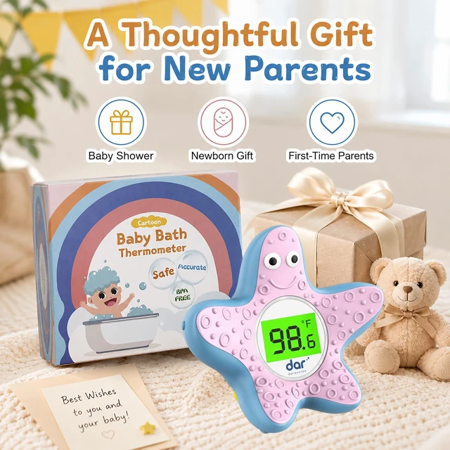 Alt view image 6 of 7 - Baby Bath Thermometer for Tub,Floating Digital Water Temperature Thermometer with Instant Accurate Reading,3-Color Safety Light,Auto On/Off for Newborn,Infant & ToddlerStarfish