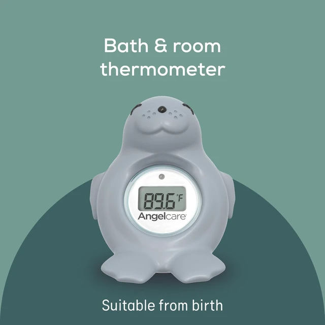Alt view image 2 of 7 - Baby Bath & Room Thermometer - Happy Seal, Grey, BT-01-SEAL-US