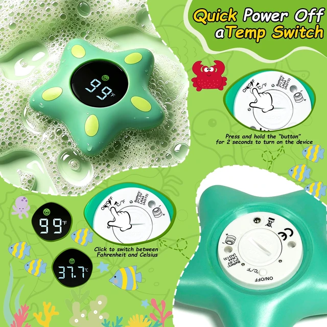 Alt view image 2 of 7 - Baby Bath Thermometer, Digital Water Temperature Thermometer Baby Safety - Instant Results, for 32-140 °Fahrenheit/0-60 ° Celsius Temperature Measure, Baby Bath Essentials