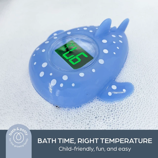 Alt view image 2 of 7 - Whale Shark USB Rechargeable Baby Bath Thermometer - Instant Read, Digital Room and Baby Bathtub Water Fun Floating Toy - Newborn Must-Have