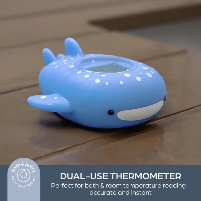 Alt view image 4 of 7 - Whale Shark USB Rechargeable Baby Bath Thermometer - Instant Read, Digital Room and Baby Bathtub Water Fun Floating Toy - Newborn Must-Have