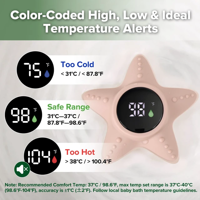 Alt view image 3 of 7 - Silicone Baby Bath Thermometer Water Temperature Thermometer for Baby Safety, Floating Infant Bath tub Temp Thermometer for Newborns & Toddlers - Starfish