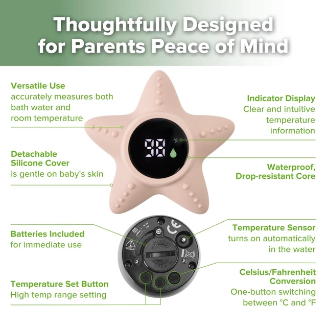 Alt view image 5 of 7 - Silicone Baby Bath Thermometer Water Temperature Thermometer for Baby Safety, Floating Infant Bath tub Temp Thermometer for Newborns & Toddlers - Starfish