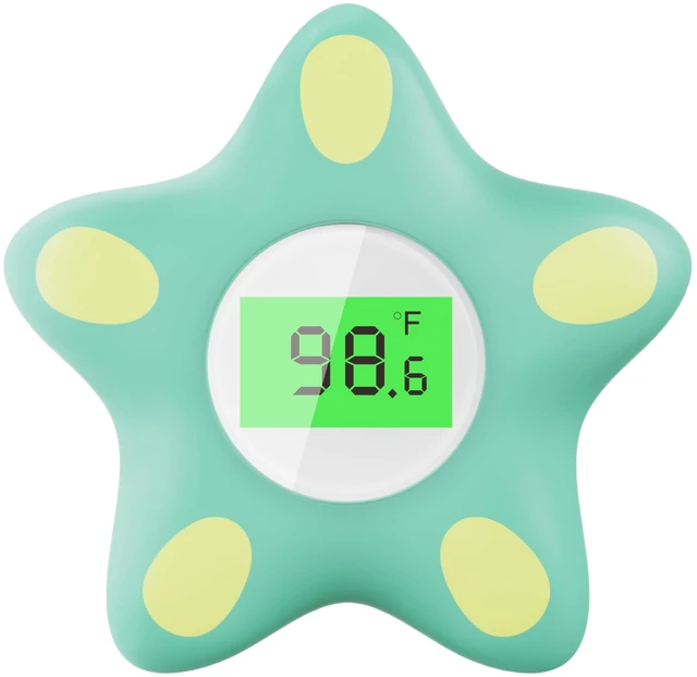 Main image of Baby Bath Thermometer for Infant & Toddler, Floating Digital Water Thermometer with 3Color LED Backlight, Baby Bath Toy, Hot & Cold Alert, BPAFree, Green Starfish