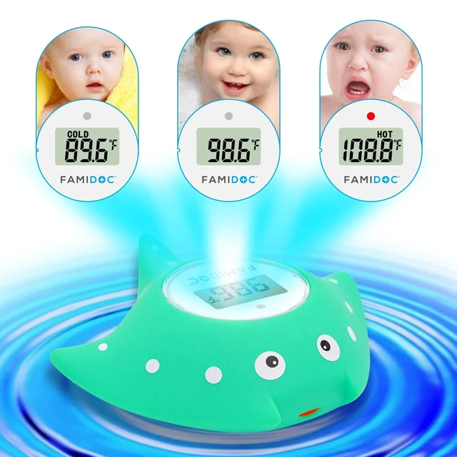 Alt view image 7 of 7 - Baby Bath and Room Thermometer FDTH-V0-22 New Upgraded Sensor Technology for Baby Health Bath Tub Thermometer Floating Toy (Blue)