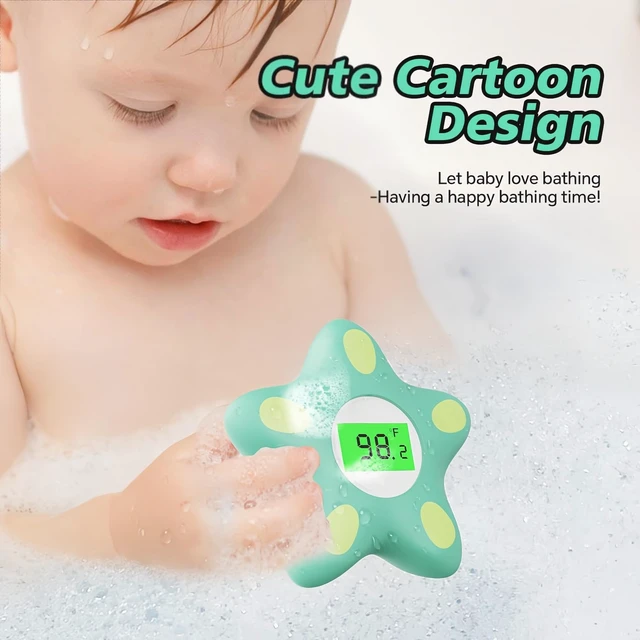 Alt view image 4 of 7 - Baby Bath Thermometer for Infant & Toddler, Floating Digital Water Thermometer with 3Color LED Backlight, Baby Bath Toy, Hot & Cold Alert, BPAFree, Green Starfish