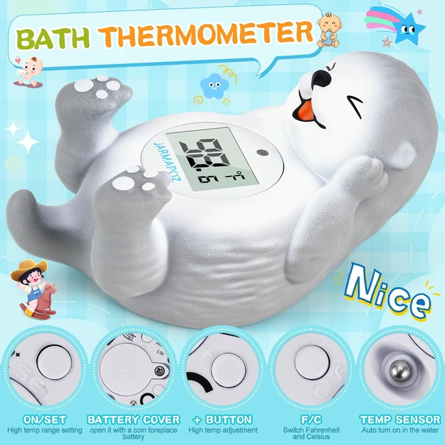 Alt view image 6 of 7 - Baby Bath Thermometer, Cute Otter Floating Water Thermometer for Newborns & Infants, Safe and Accurate Room and Bathtub Temperature Monitor, Grey