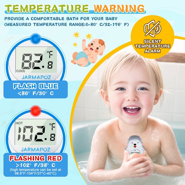 Alt view image 4 of 7 - Baby Bath Thermometer, Cute Otter Floating Water Thermometer for Newborns & Infants, Safe and Accurate Room and Bathtub Temperature Monitor, Grey