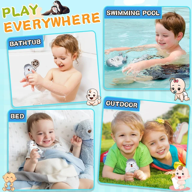 Alt view image 7 of 7 - Baby Bath Thermometer, Cute Otter Floating Water Thermometer for Newborns & Infants, Safe and Accurate Room and Bathtub Temperature Monitor, Grey