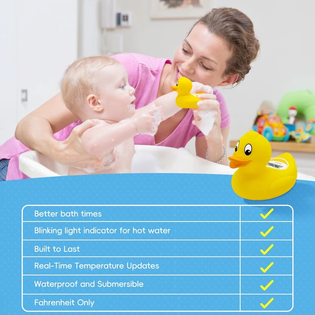 Alt view image 7 of 7 - Digital Duckling Baby Bath Thermometer - Easy to Read Display |BPA-Free | Infant Safe Floating Water Thermometer, Digital Bath and Room Temperatures, Baby Bath Time Toy