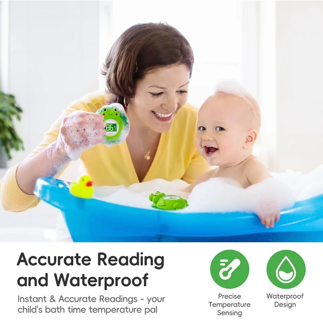 Alt view image 5 of 7 - Rechargeable Baby Bath Thermometer, Frog Water Temperature Thermometer | Safety Toddler Bathtub Water Temperature, Room Temp, Hot Cold Color Alert, Accurately, Newborn Shower Essentials