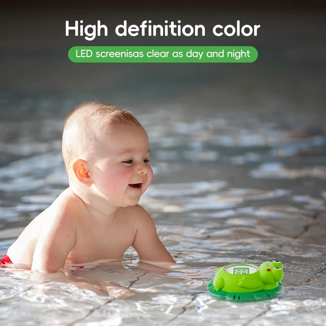 Alt view image 7 of 7 - Rechargeable Baby Bath Thermometer, Frog Water Temperature Thermometer | Safety Toddler Bathtub Water Temperature, Room Temp, Hot Cold Color Alert, Accurately, Newborn Shower Essentials