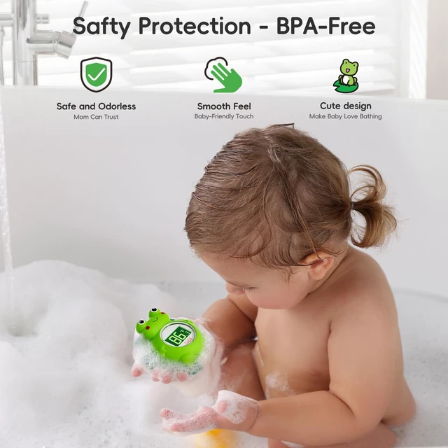 Alt view image 6 of 7 - Rechargeable Baby Bath Thermometer, Frog Water Temperature Thermometer | Safety Toddler Bathtub Water Temperature, Room Temp, Hot Cold Color Alert, Accurately, Newborn Shower Essentials