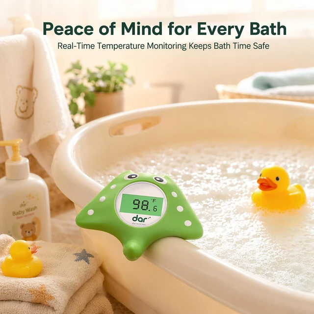 Alt view image 4 of 7 - Baby Bath Thermometer for Infant & Toddler, Floating Digital Water Thermometer with 3Color LED Backlight, Baby Bath Toy, Hot & Cold Alert, BPAFree,Ray Shape