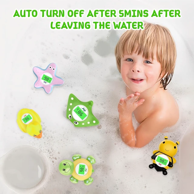 Alt view image 3 of 7 - Baby Bath Thermometer for Infant & Toddler, Floating Digital Water Thermometer with 3Color LED Backlight, Baby Bath Toy, Hot & Cold Alert, BPAFree,Ray Shape